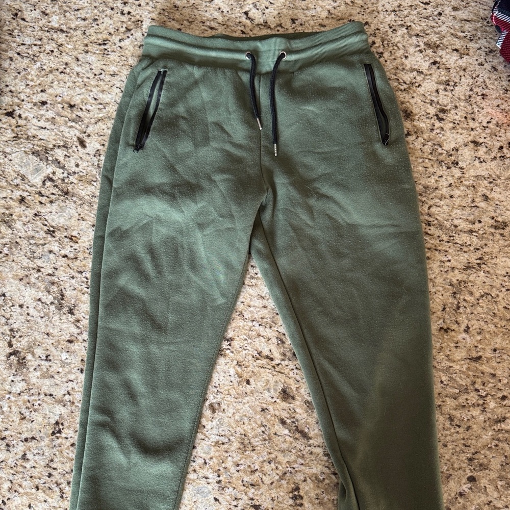Olive Green Kids Jogger Pants